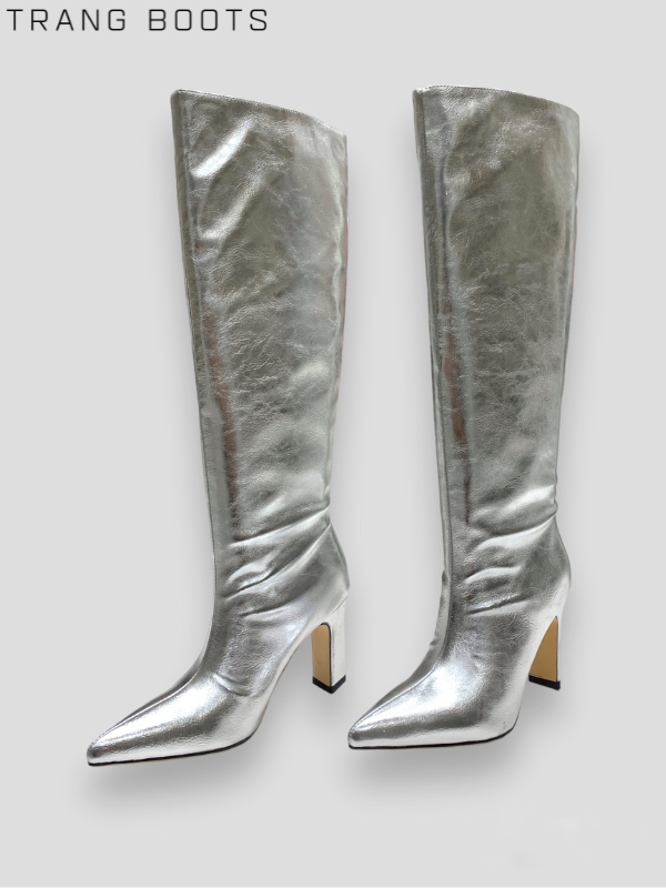 KNEE BOOTS METALLIC MŨI NHỌN