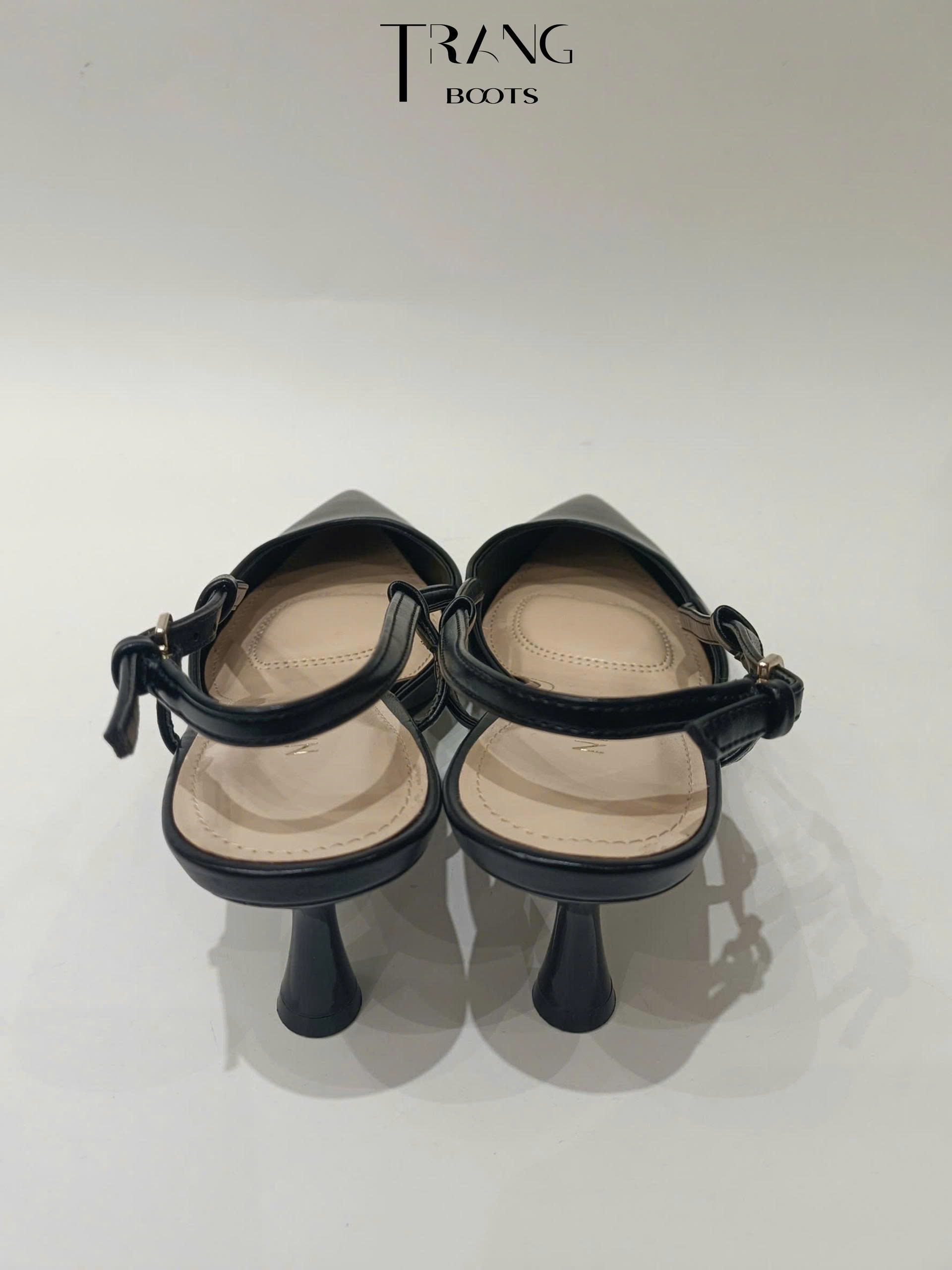 CAO GÓT SLINGBACK NINE WEST ĐEN DA MỜ