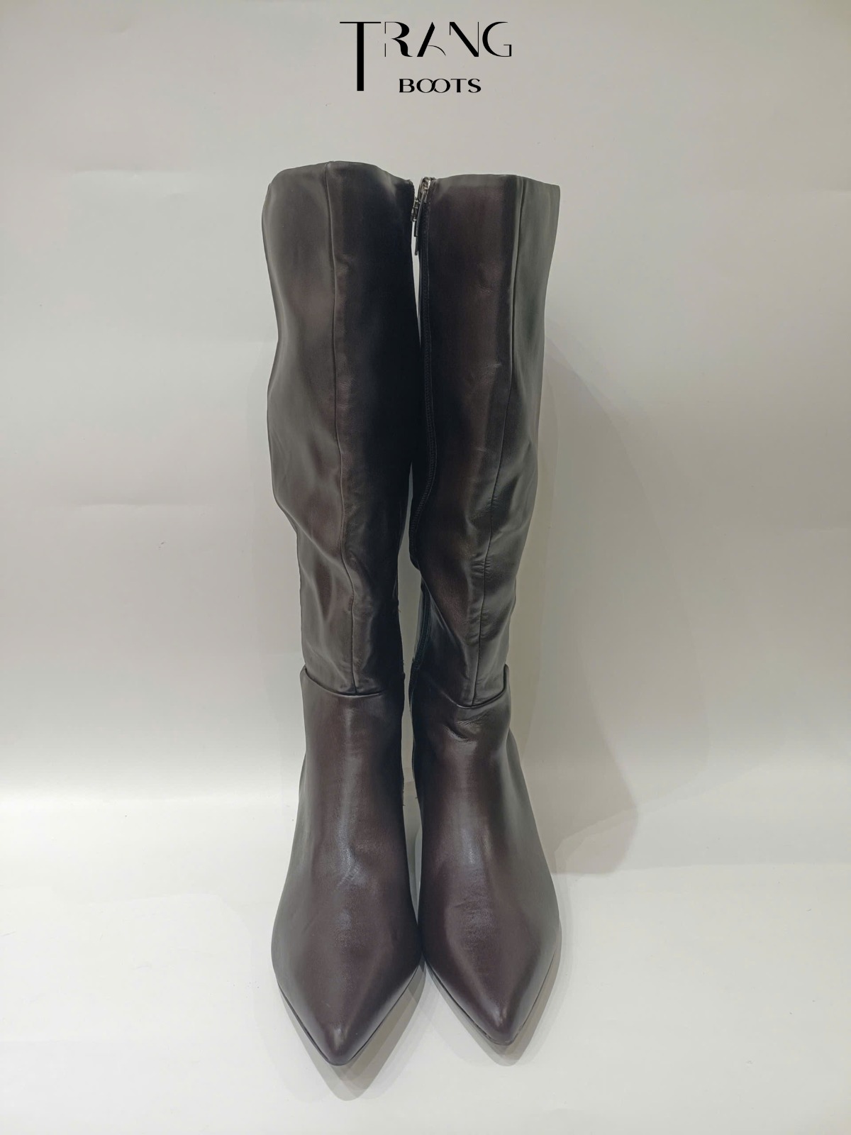 KNEE BOOTS MŨI NHỌN NÂU