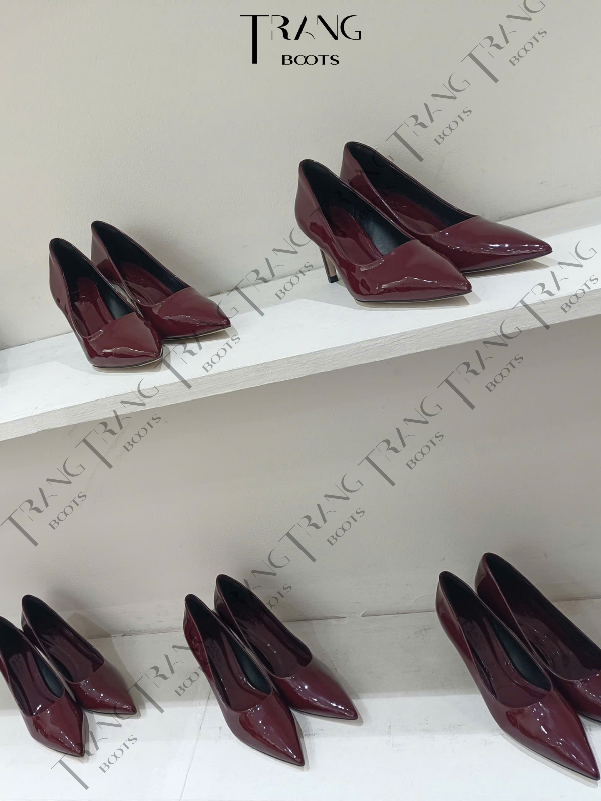 KATE PUMP HIGHHEELS - GIÀY CAO GÓT PUMP KATE - ĐỎ VANG 7 -8CM