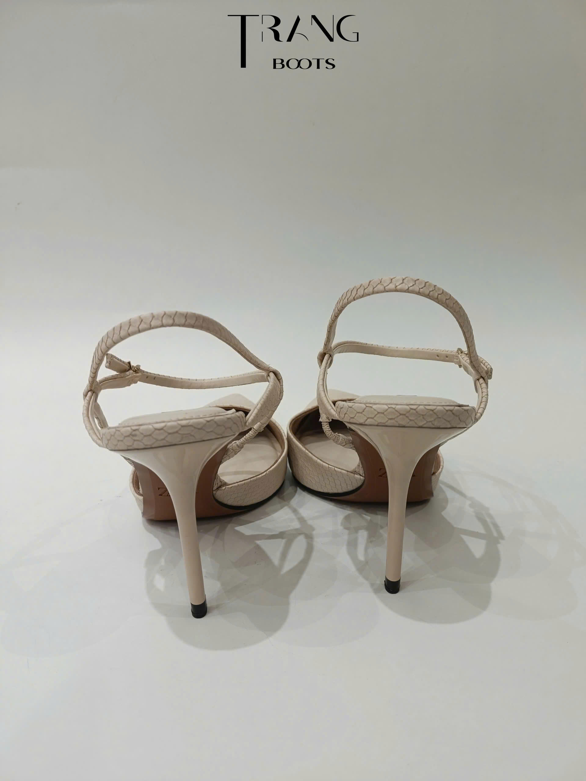 GIÀY HỞ GÓT ZARA CÓ QUAI MÀU KEM