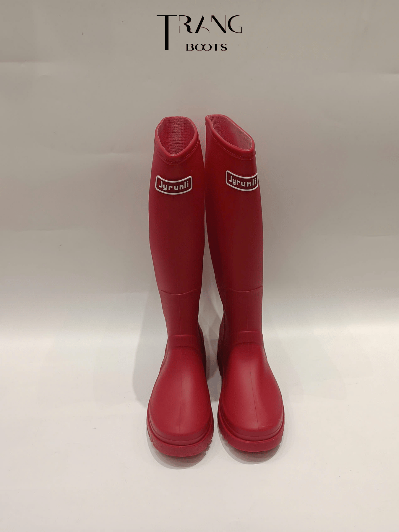 CRIMSON TALL RAIN BOOTS - ỦNG CAO SU CỔ CAO MÀU ĐỎ