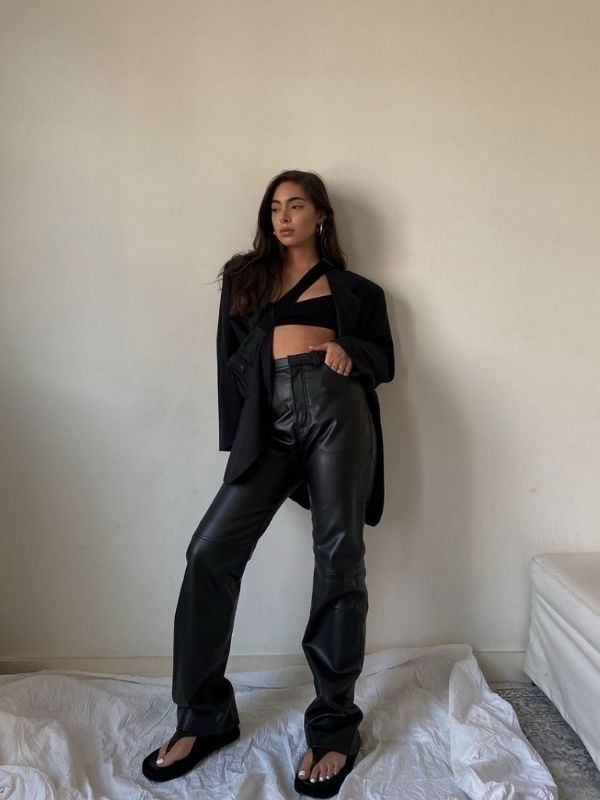 QUẦN DA DÀI ỐNG SUÔNG