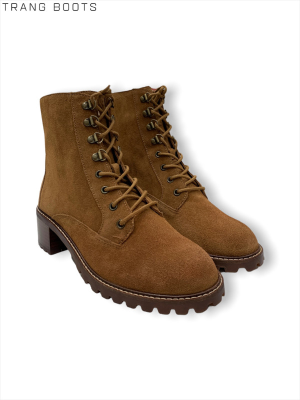 COMBAT BOOTS MADEWELL DA THẬT MŨI TRÒN THẮT DÂY