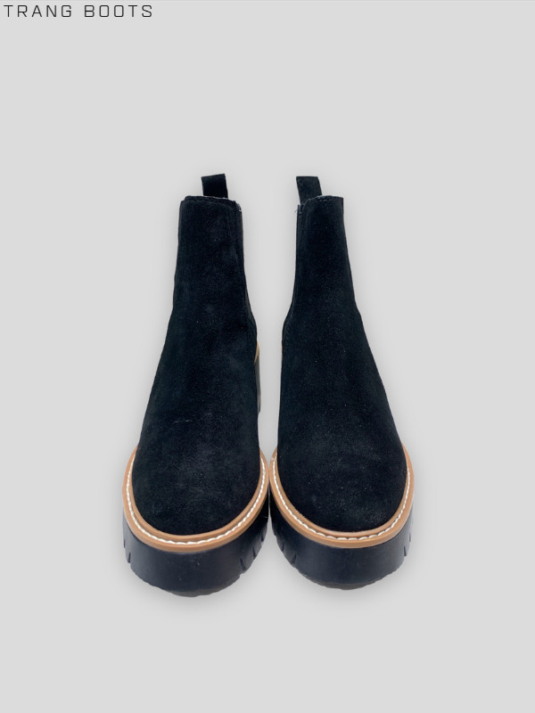 CHELSEA BOOTS DOLCE VITA DA BÓNG DA LỘN GÓT 6CM