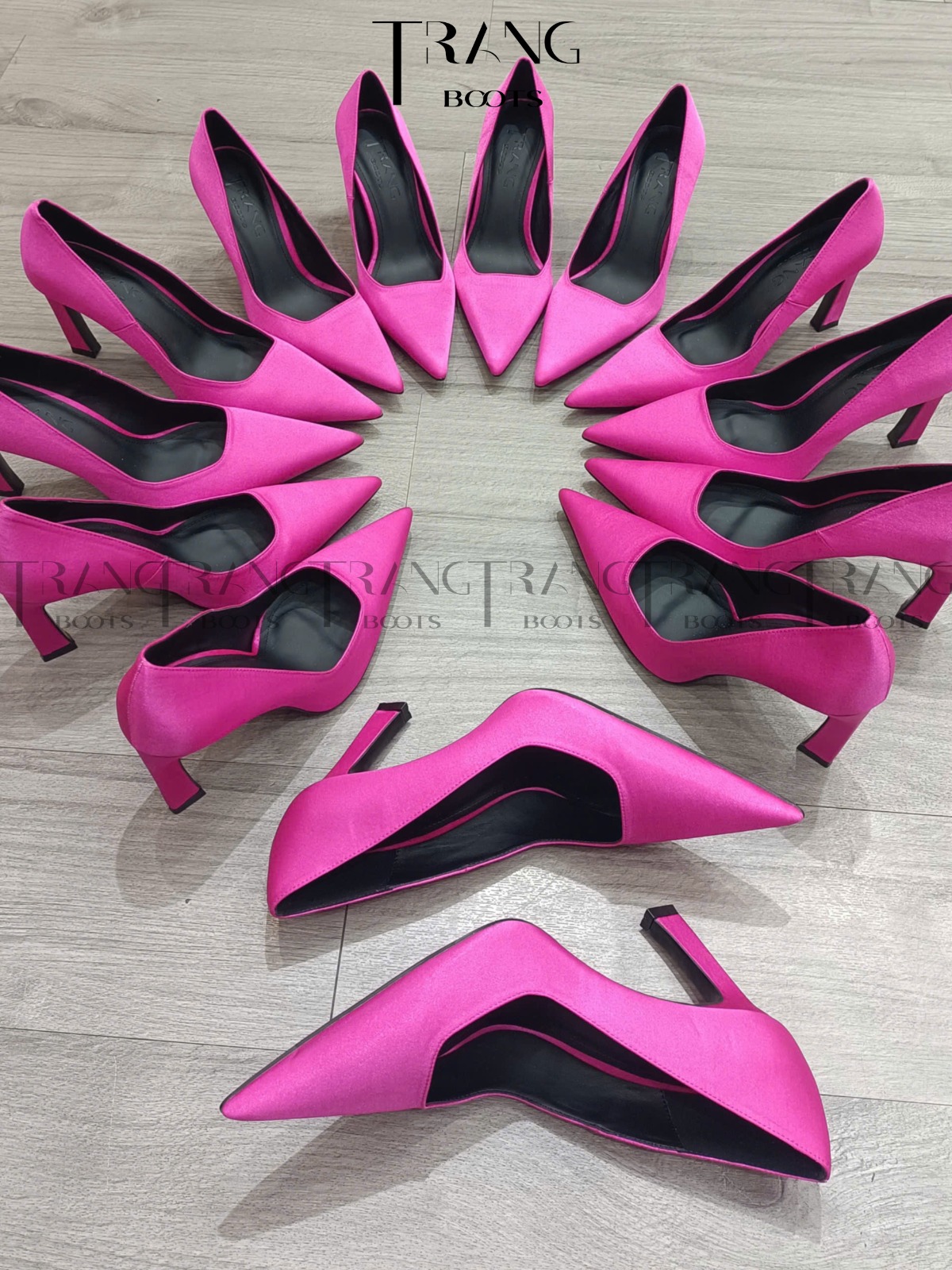 CHARLOTTE SATIN PUMPS - ROYAL FUCHSIA
