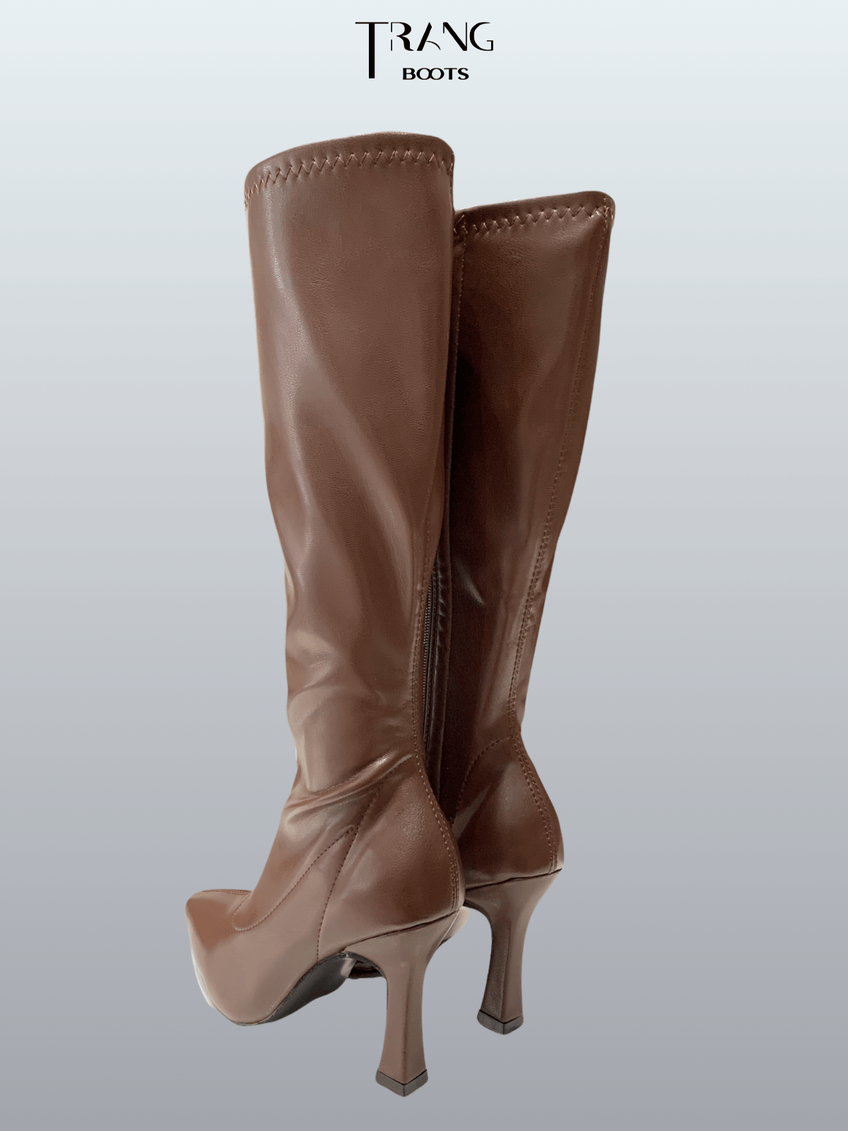 KNEE BOOTS MŨI NHỌN DA MỜ GÓT TRỤ NHỎ