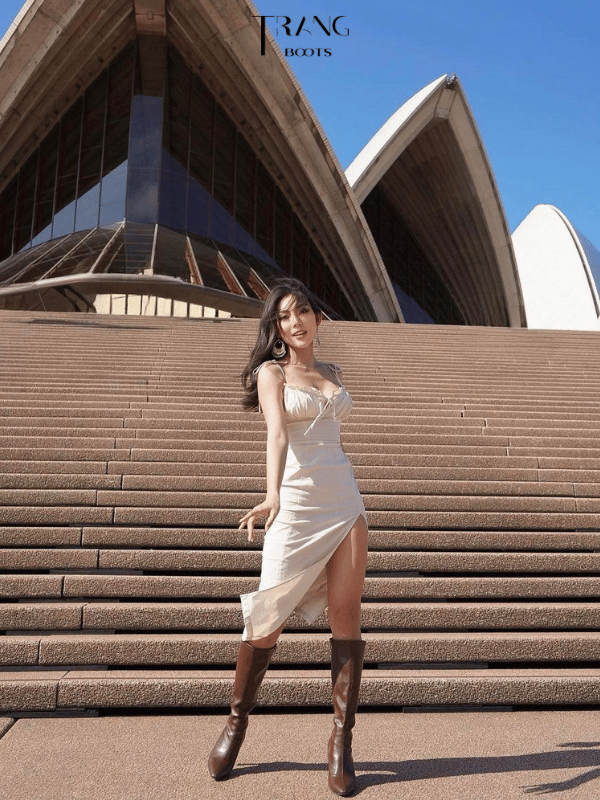 KNEE BOOTS MŨI NHỌN DA MỜ GÓT TRỤ NHỎ