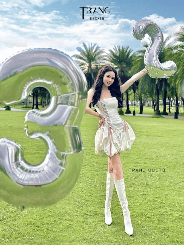 KNEE BOOTS MŨI NHỌN DA MỜ GÓT TRỤ NHỎ