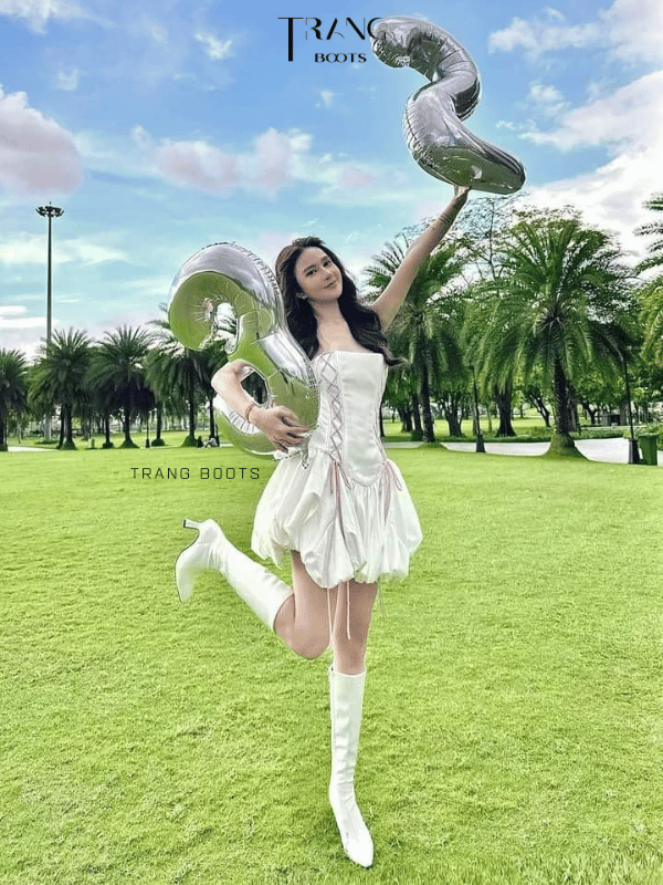 KNEE BOOTS MŨI NHỌN DA MỜ GÓT TRỤ NHỎ