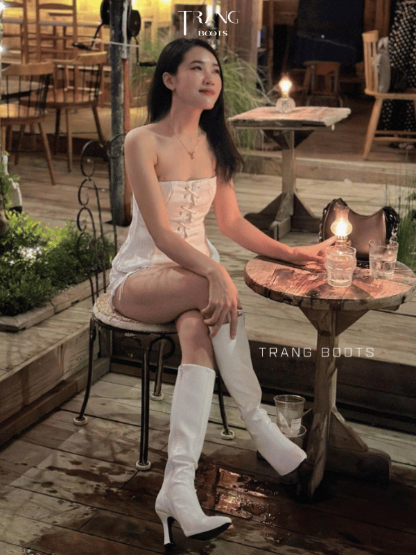 KNEE BOOTS MŨI NHỌN DA MỜ GÓT TRỤ NHỎ