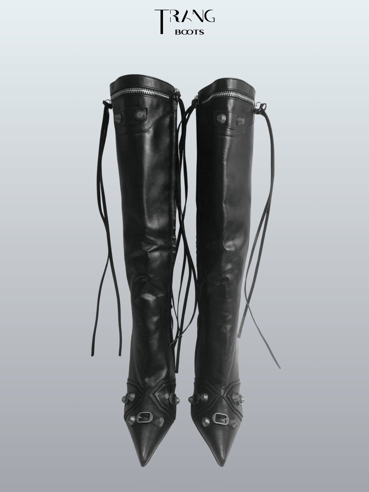 KNEE BOOTS MŨI NHỌN HOA TIET