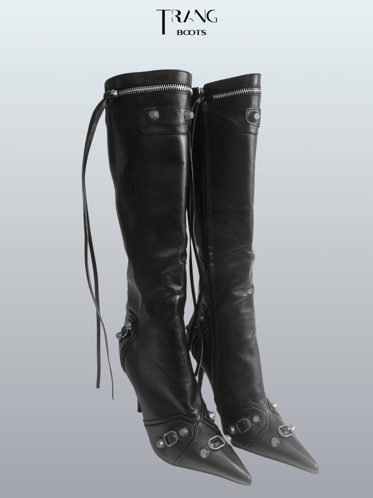 KNEE BOOTS MŨI NHỌN HOA TIET