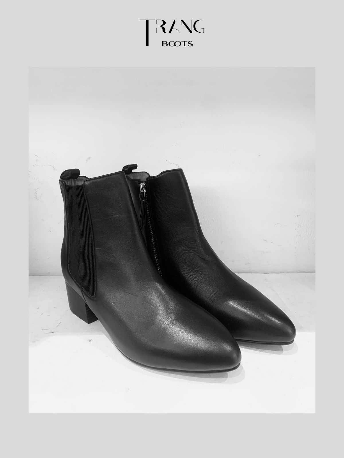 CHELSEA BOOTS DA TRƠN MÀU ĐEN