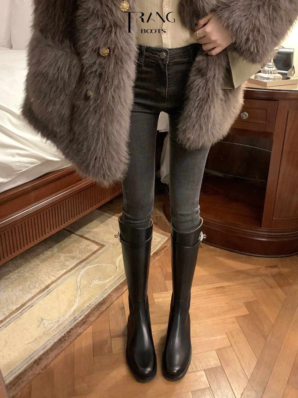 UGG LEATHER BOOTS - BOOTS ỦNG ĐẾN GỐI BỆT BẰNG DA