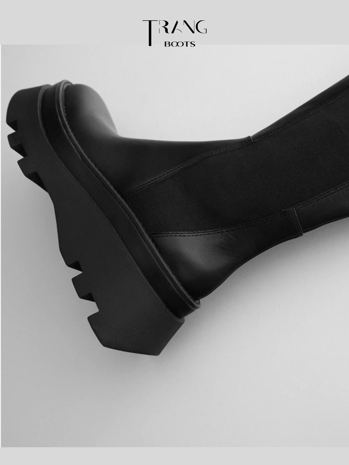 PLATFORM KNEE BOOTS - BOOTS GỐI DÁNG ĐẾ BÁNH MÌ CÓ CHUN HAI BÊN