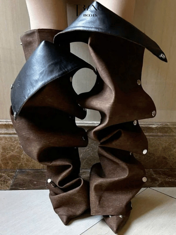 FANCY KNEE BOOTS PHOM NHÚN DENIM