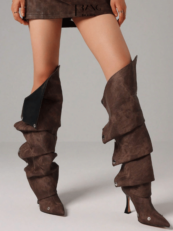 FANCY KNEE BOOTS PHOM NHÚN DENIM