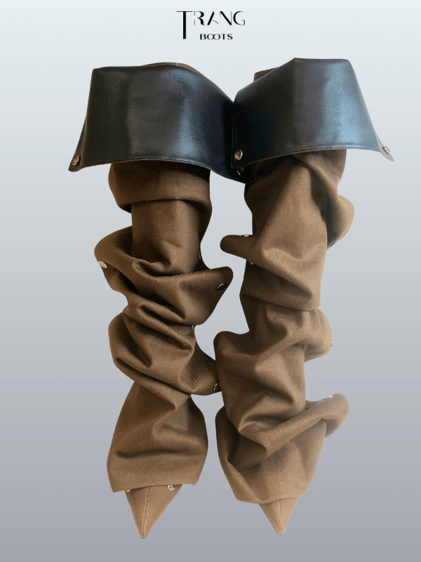 FANCY KNEE BOOTS PHOM NHÚN DENIM