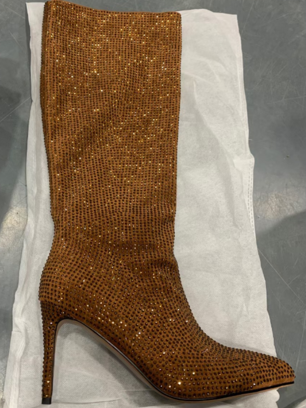 KNEE BOOTS MŨI NHỌN ĐÍNH ĐÁ