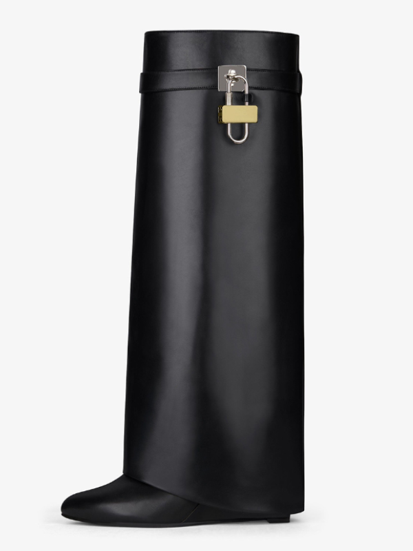 KNEE BOOTS DA MỜ MŨI TRÒN ĐẾ BỆT