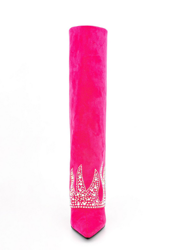 KNEE BOOTS DA LỘN ỐNG LẬT