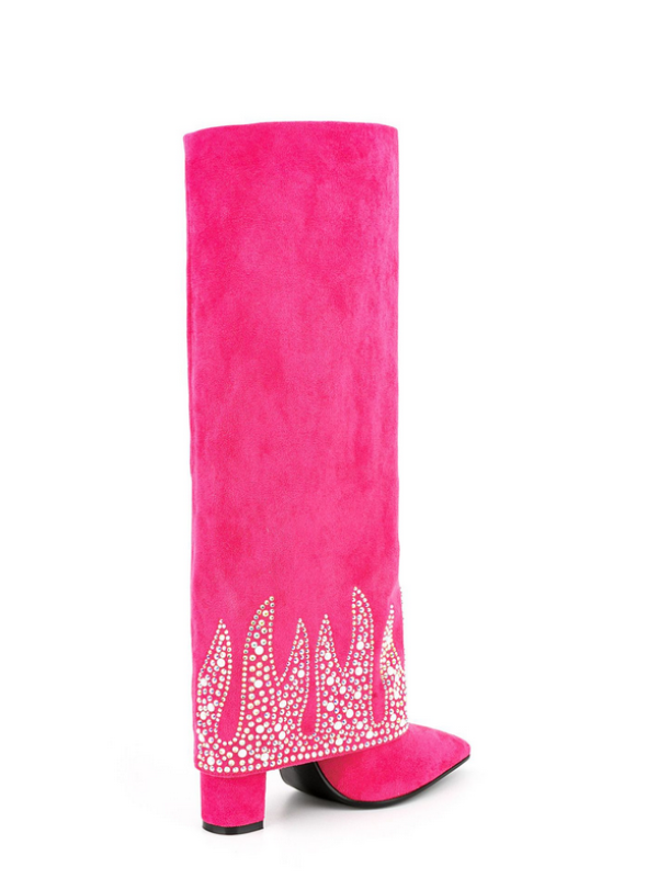 KNEE BOOTS DA LỘN ỐNG LẬT