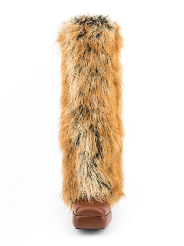 KNEE BOOTS ĐẾ ĐÚP MŨI VUÔNG ỐNG LÔNG