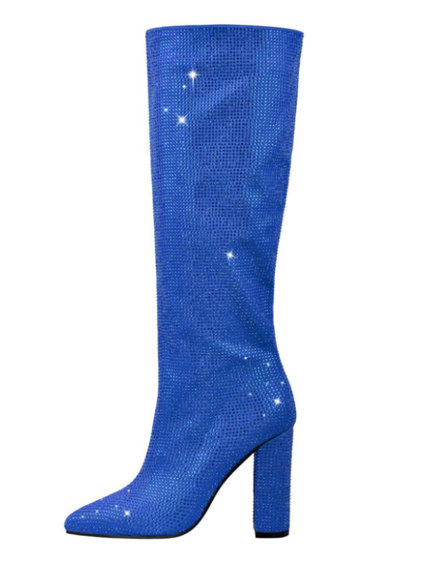 KNEE BOOTS MŨI NHỌN ĐÍNH ĐÁ