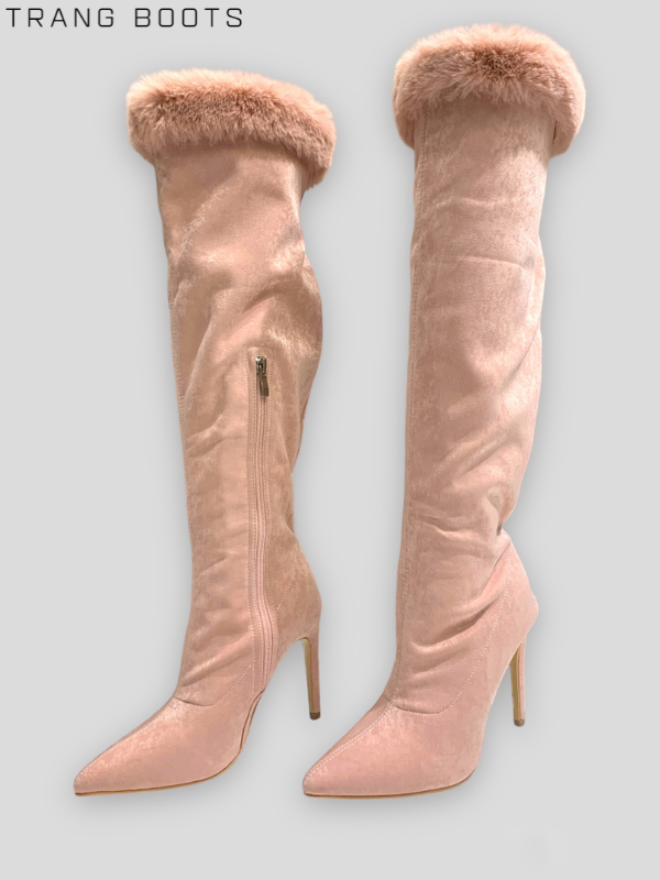 KNEE BOOTS LÔNG HỒNG