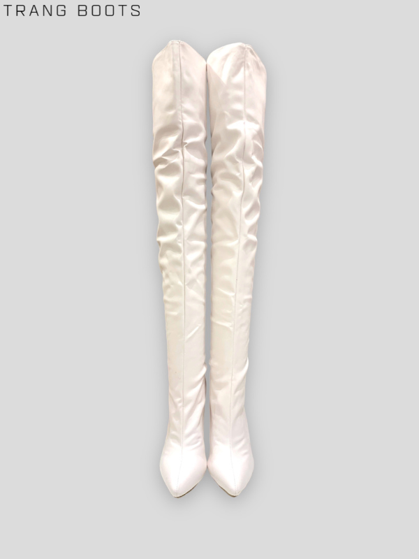 OVER KNEE BOOTS DA MỜ GÓT NHỌN KHÓA SAU