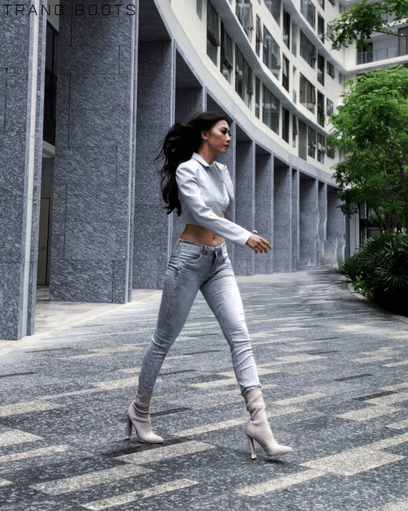 SOCKBOOTS THUN ALDO MŨI NHỌN GÓT DẸP