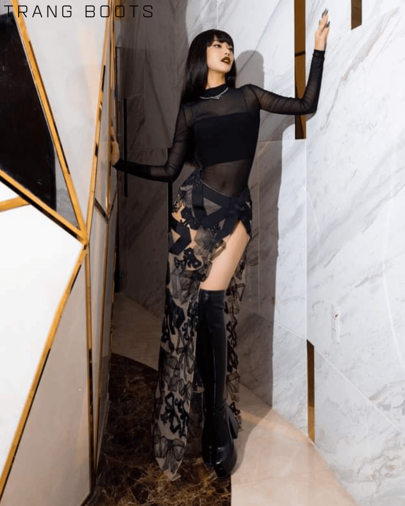 OVER KNEE BOOTS PLATFORM MŨI VUÔNG