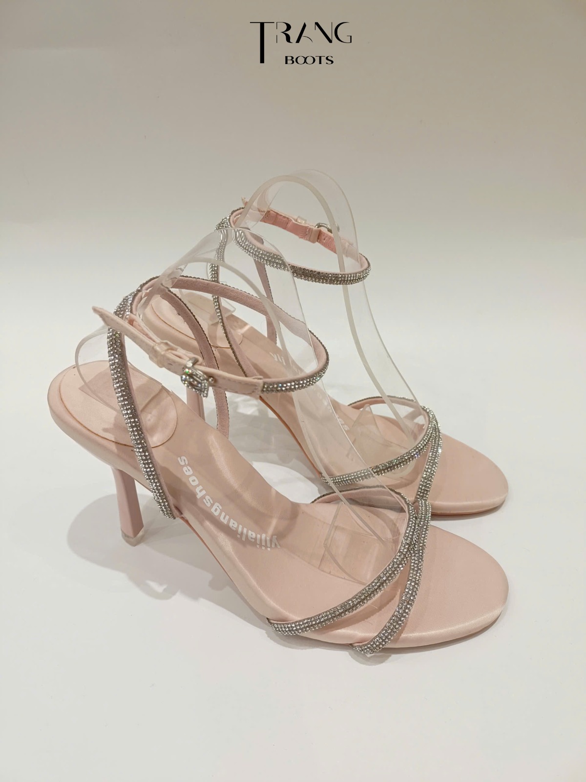 BLUSH - LADY ÉLAN CAO GÓT QUAI CỔ CHÂN ĐÍNH ĐÁ 10CM