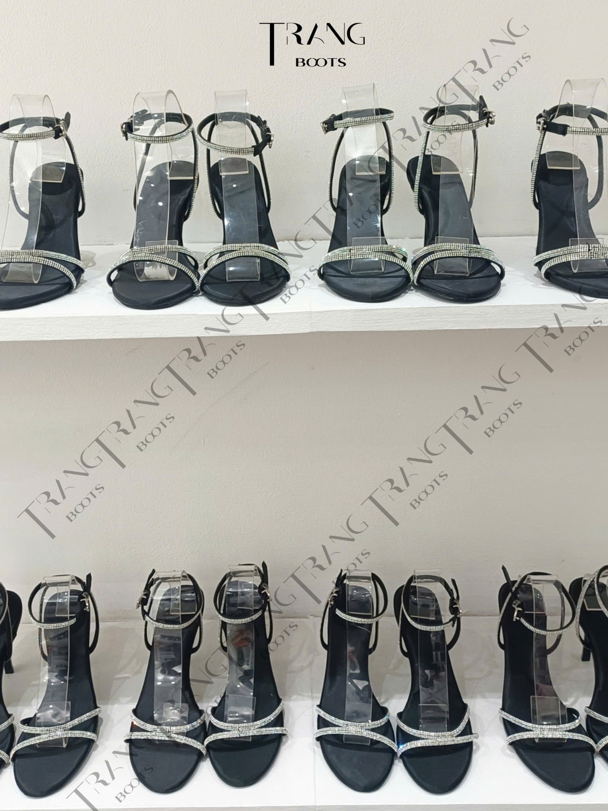 BLUSH - LADY ÉLAN CAO GÓT QUAI CỔ CHÂN ĐÍNH ĐÁ 10CM