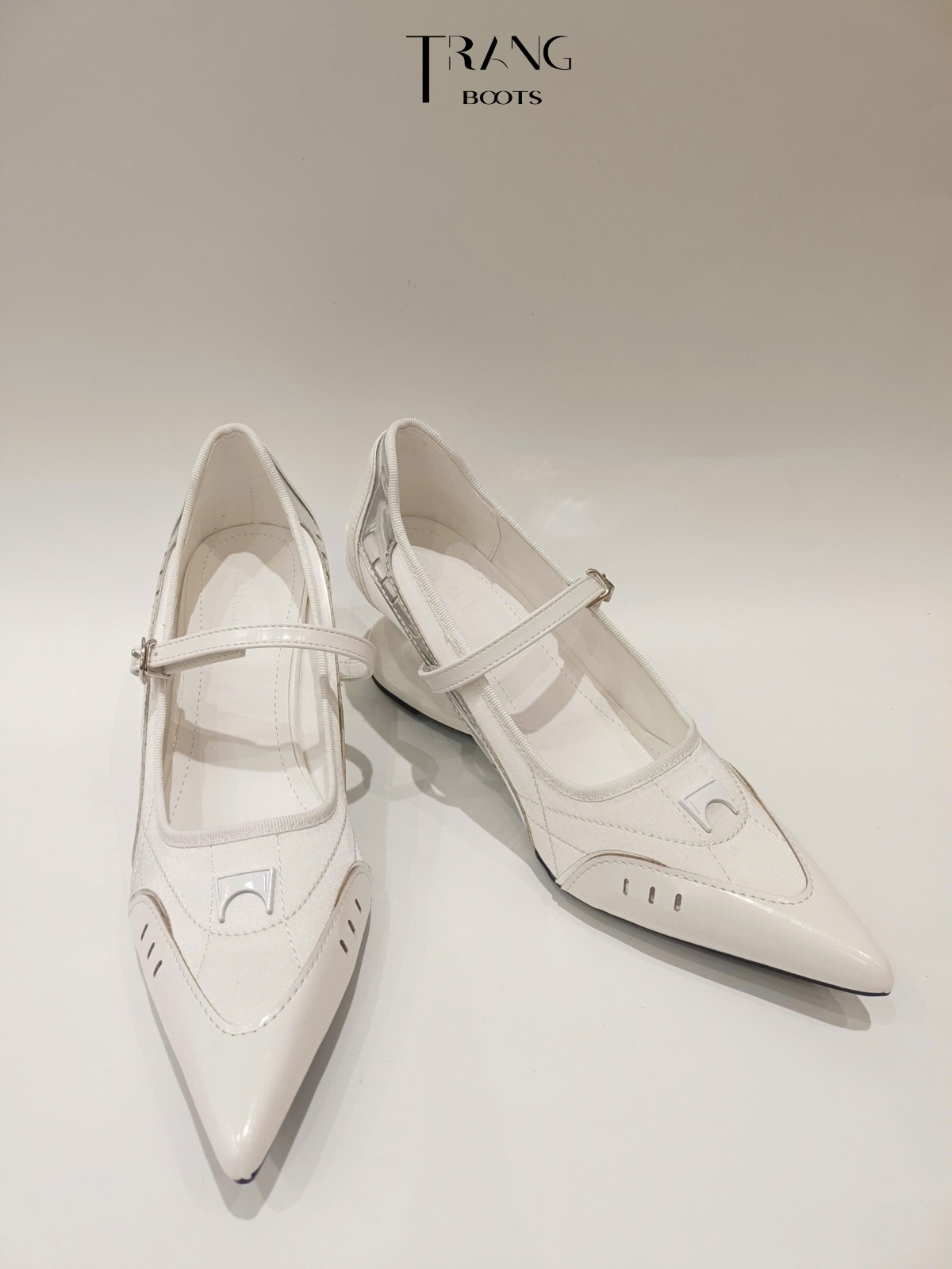 Mary Jane Cao Gót Mũi Nhọn Gót Cách Điệu – Style Ballet Thời Trang