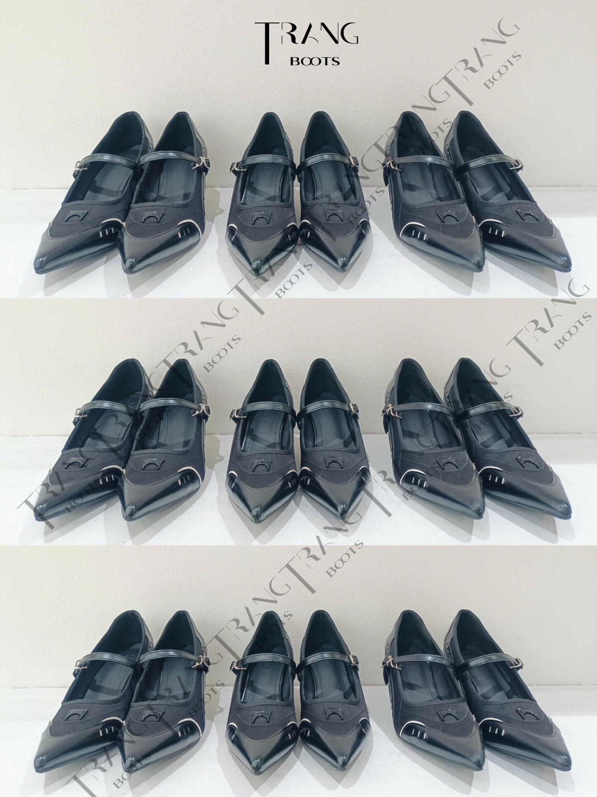 Mary Jane Cao Gót Mũi Nhọn Gót Cách Điệu – Style Ballet Thời Trang