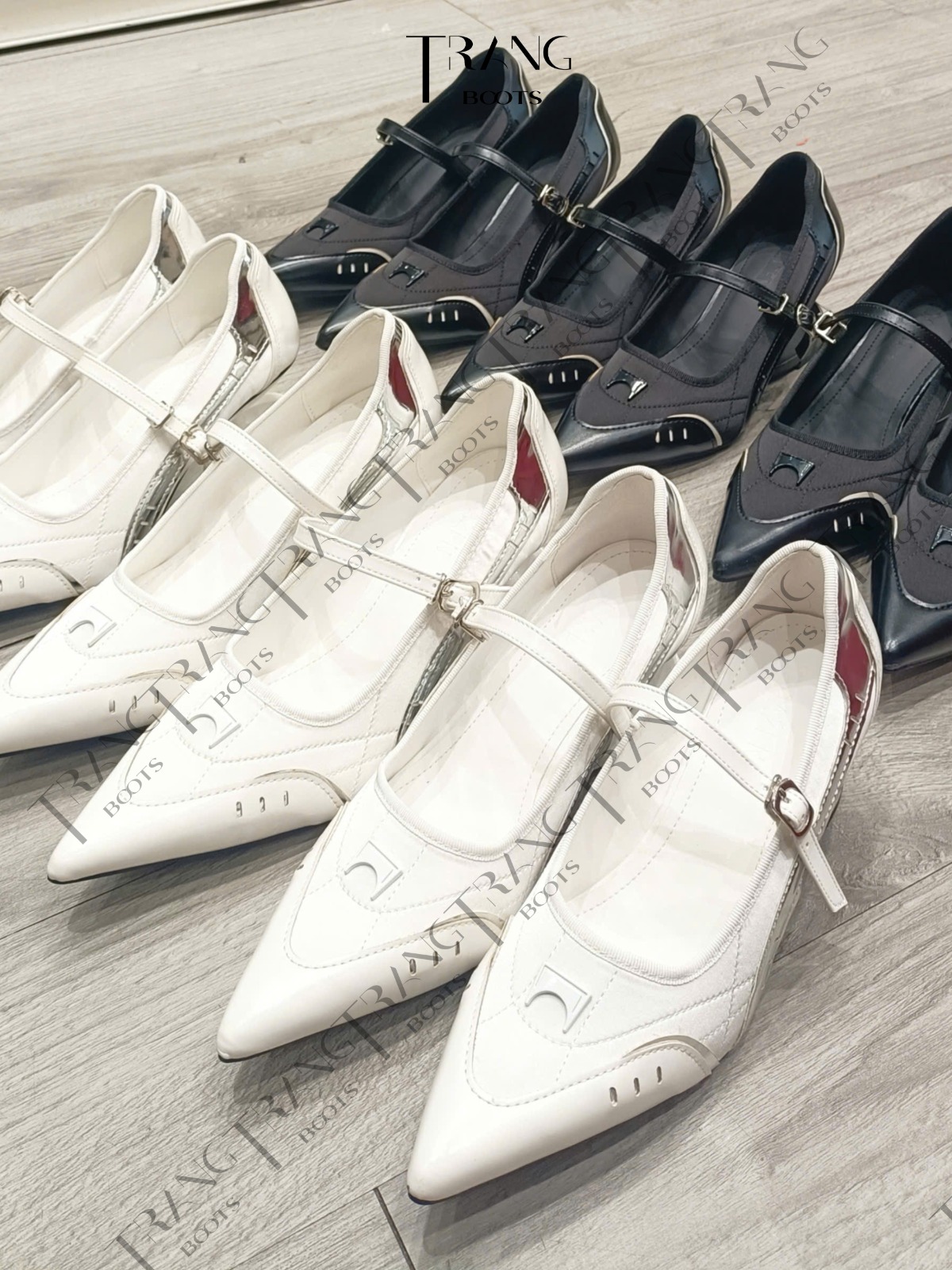 Mary Jane Cao Gót Mũi Nhọn Gót Cách Điệu – Style Ballet Thời Trang
