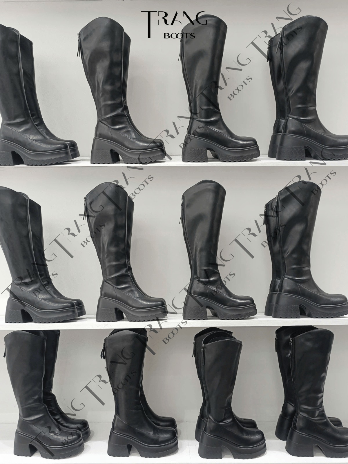 KNEE BOOTS PLATFORM CỔ V