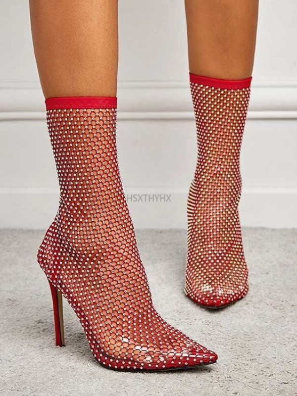 SOCKBOOTS BLING NGẮN MŨI NHỌN GÓT NHỌN 11