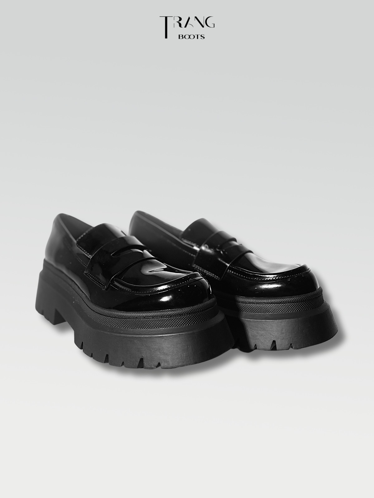 PULL&BEAR GLOSSY LEATHER LOAFERS BLACK - LOAFERS DA BÓNG PULL&BEAR ĐEN