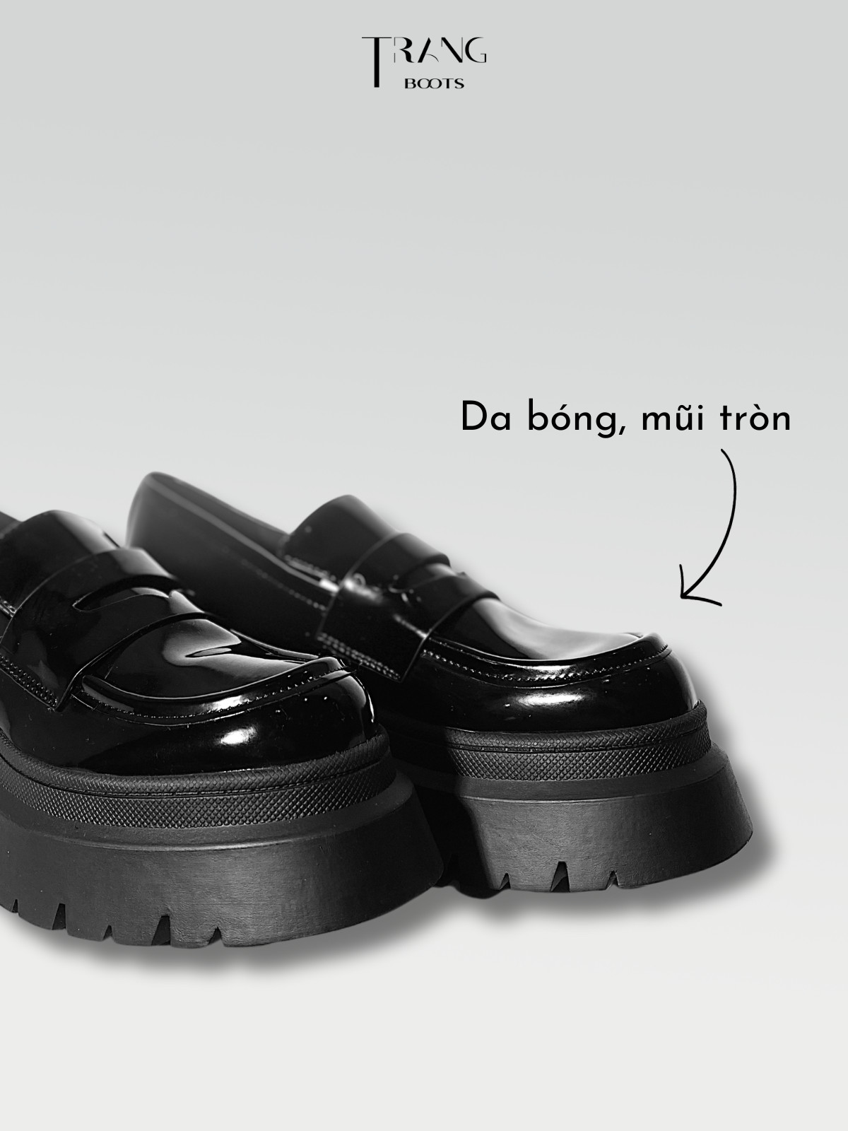 PULL&BEAR GLOSSY LEATHER LOAFERS BLACK - LOAFERS DA BÓNG PULL&BEAR ĐEN