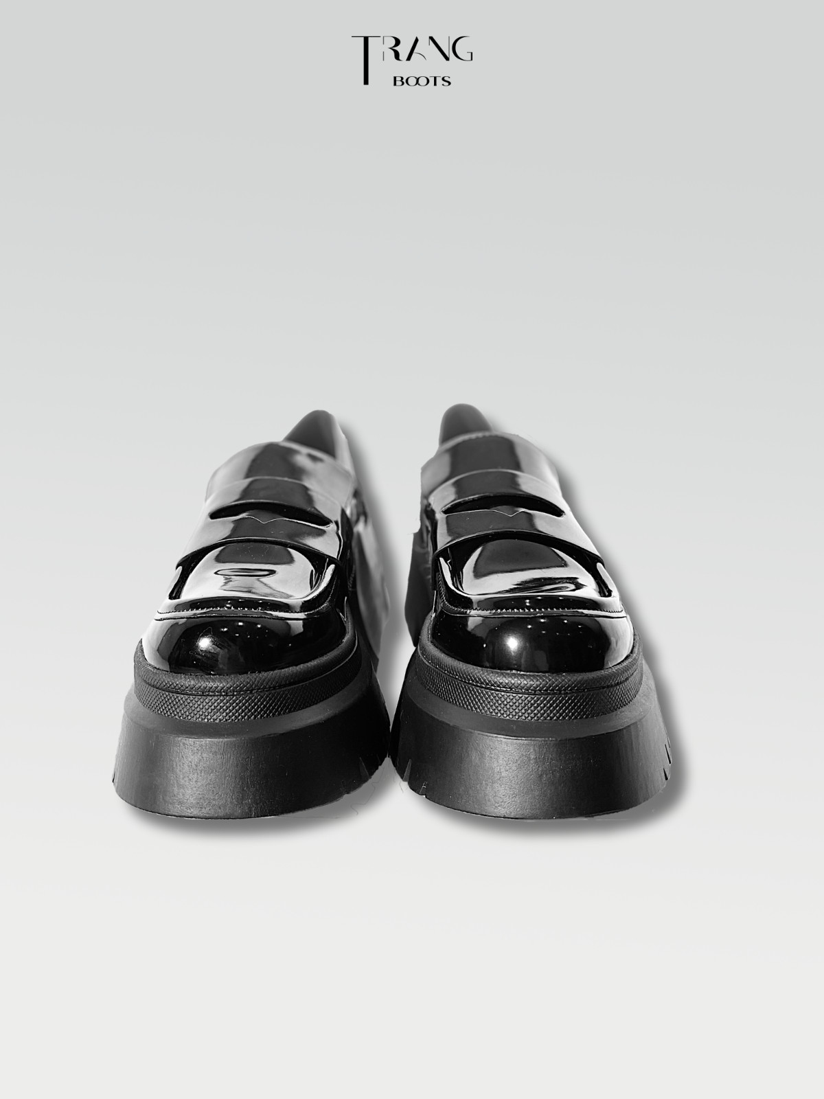 PULL&BEAR GLOSSY LEATHER LOAFERS BLACK - LOAFERS DA BÓNG PULL&BEAR ĐEN