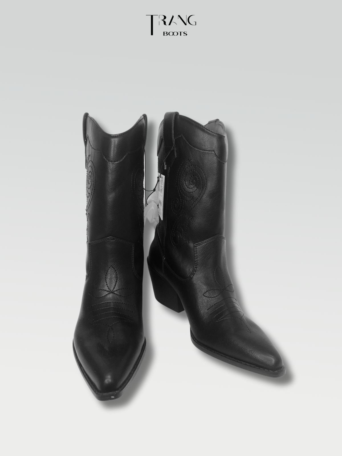 LEATHER COWBOY BOOTS BLACK
