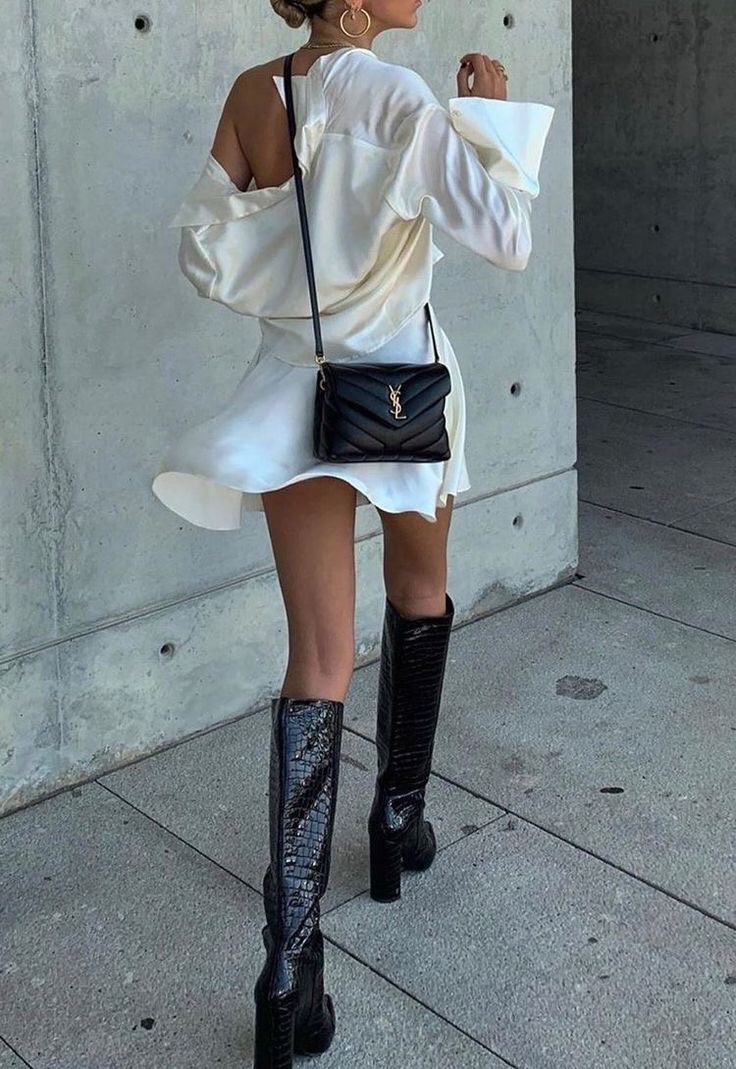 KNEE BOOTS DA BÓNG VÂN RẮN GÓT TRỤ
