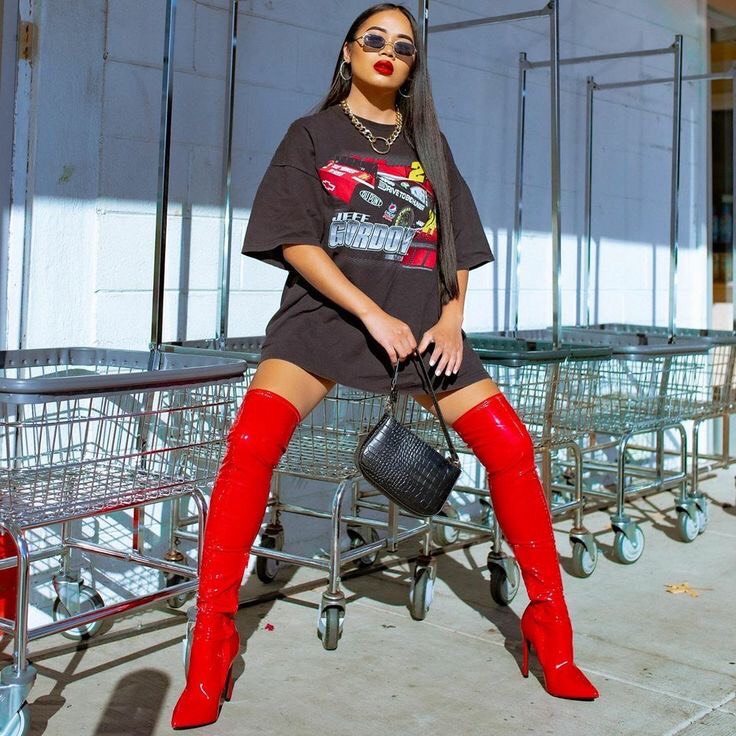 OVER KNEE BOOTS DA BÓNG MŨI NHỌN GÓT NHỌN