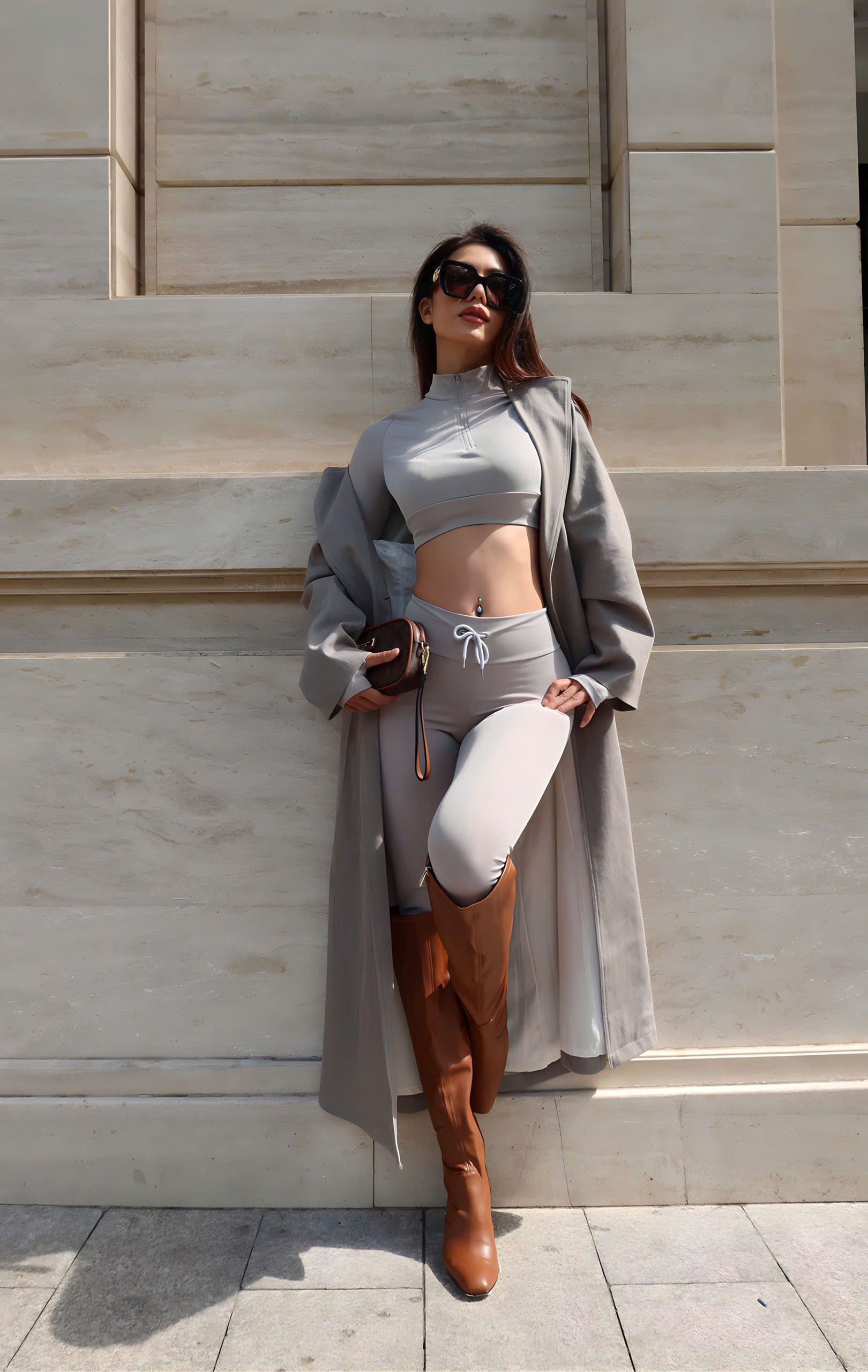 KNEE BOOTS FRANCO SARTO DA MỜ GÓT TRỤ