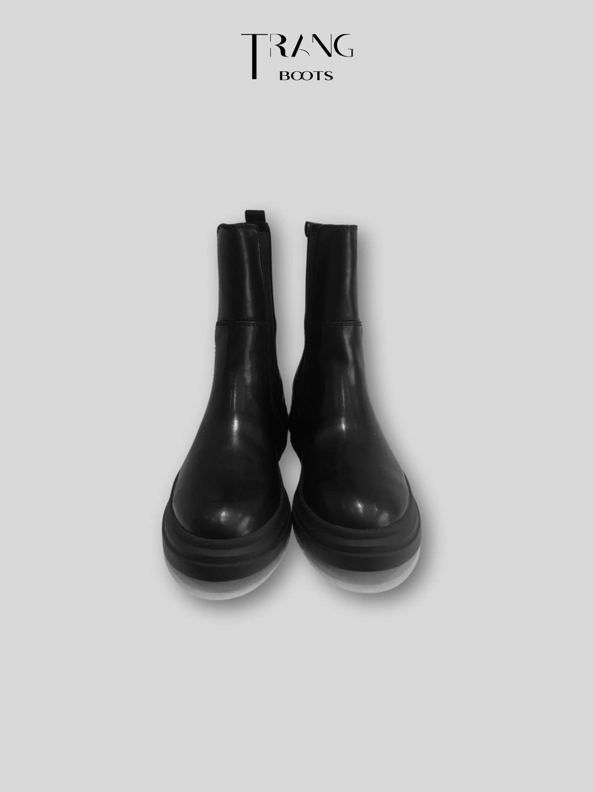 Womens Tommy Hilfiger Preppy Outdoor Black Boots/ Chelsea boots đế thấp màu đen