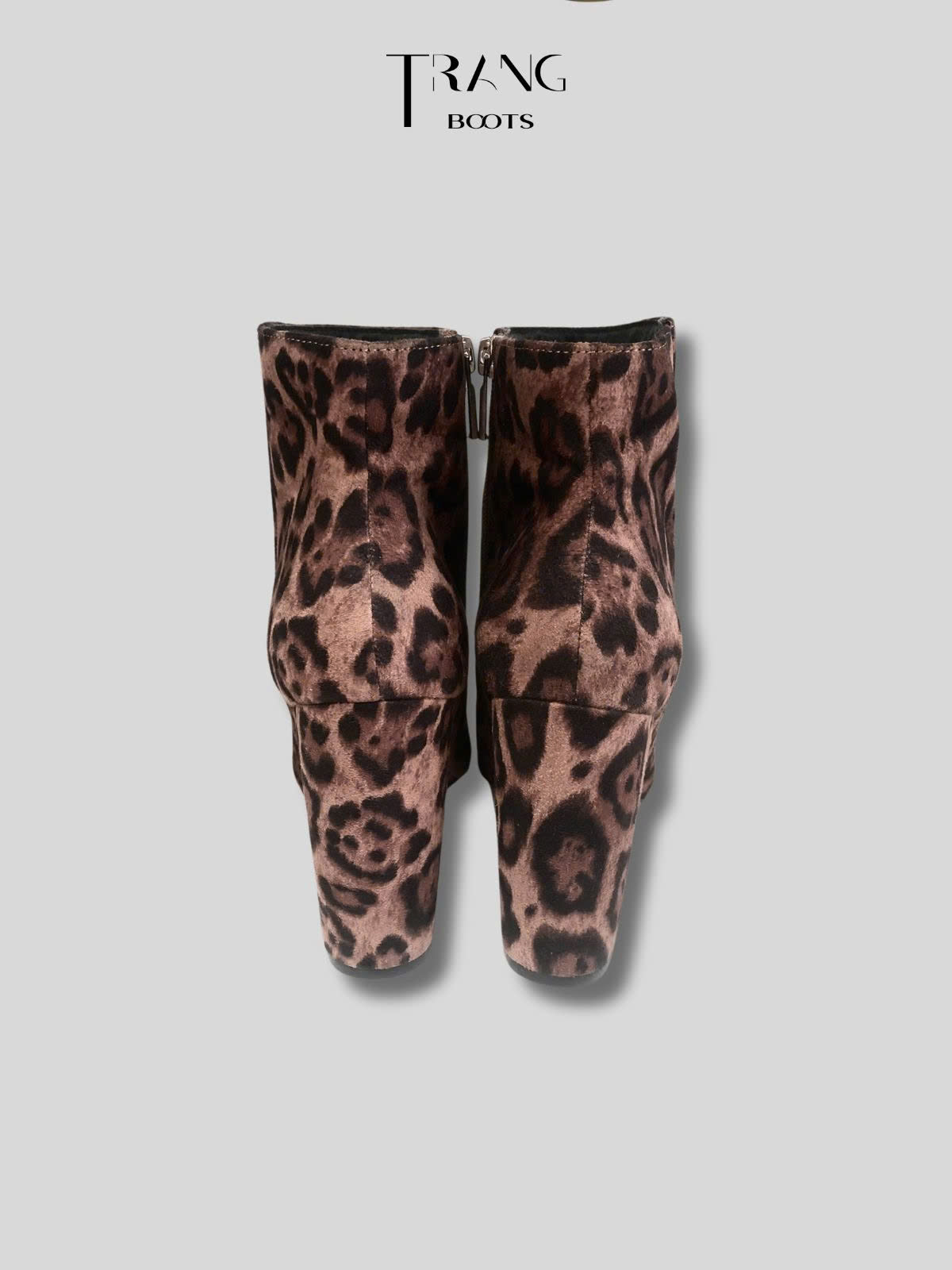 HIGHHEELS BOOTS DA LỘN HỌA TIẾT BÁO NÂU