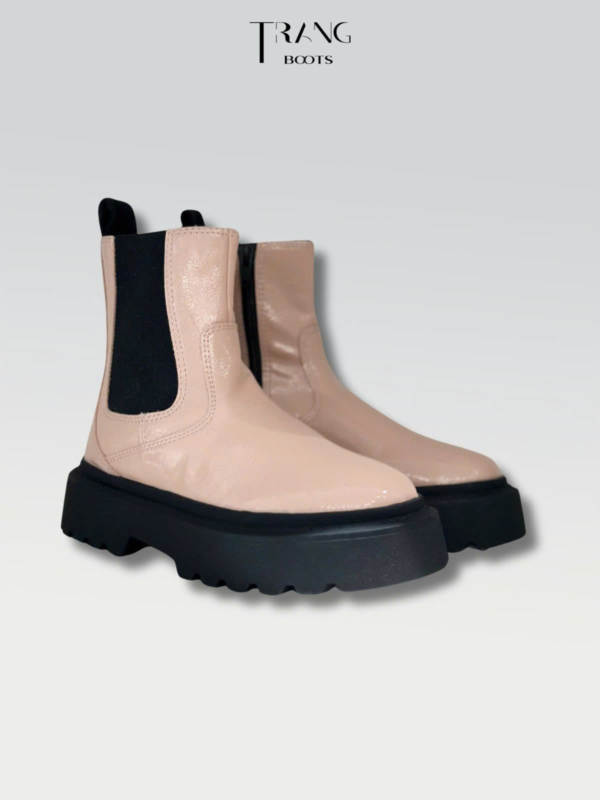 BOOTS TRẺ EM DA BÓNG MÀU HỒNG